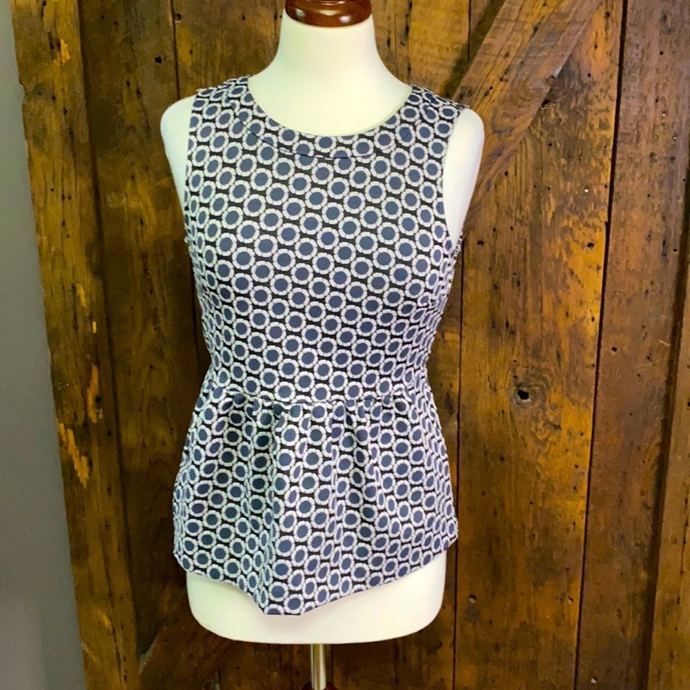 Loft black Xs  blouse with ruffle on bottom